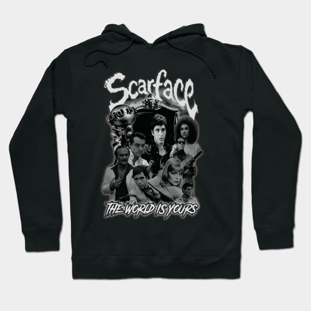 Scarface. The World Is Yours.(Black & White Version) Hoodie by The Dark Vestiary